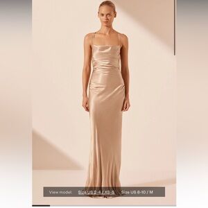 La Lune Lace Back Maxi Dress - Gold